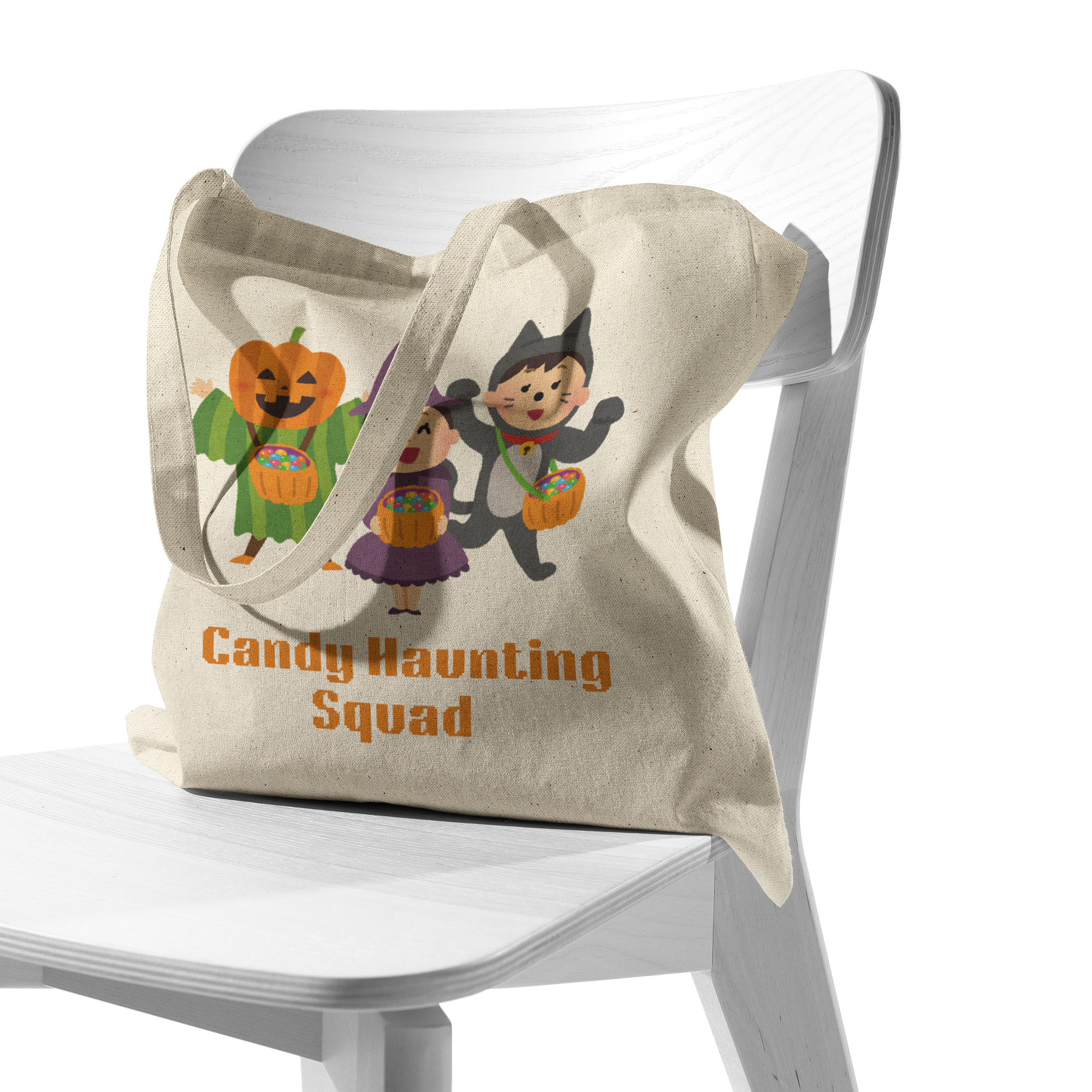 Candy_Haunting_Squad_Kids_Halloween_Tote_CottonTote_S_Chair_AS_Mockup.png