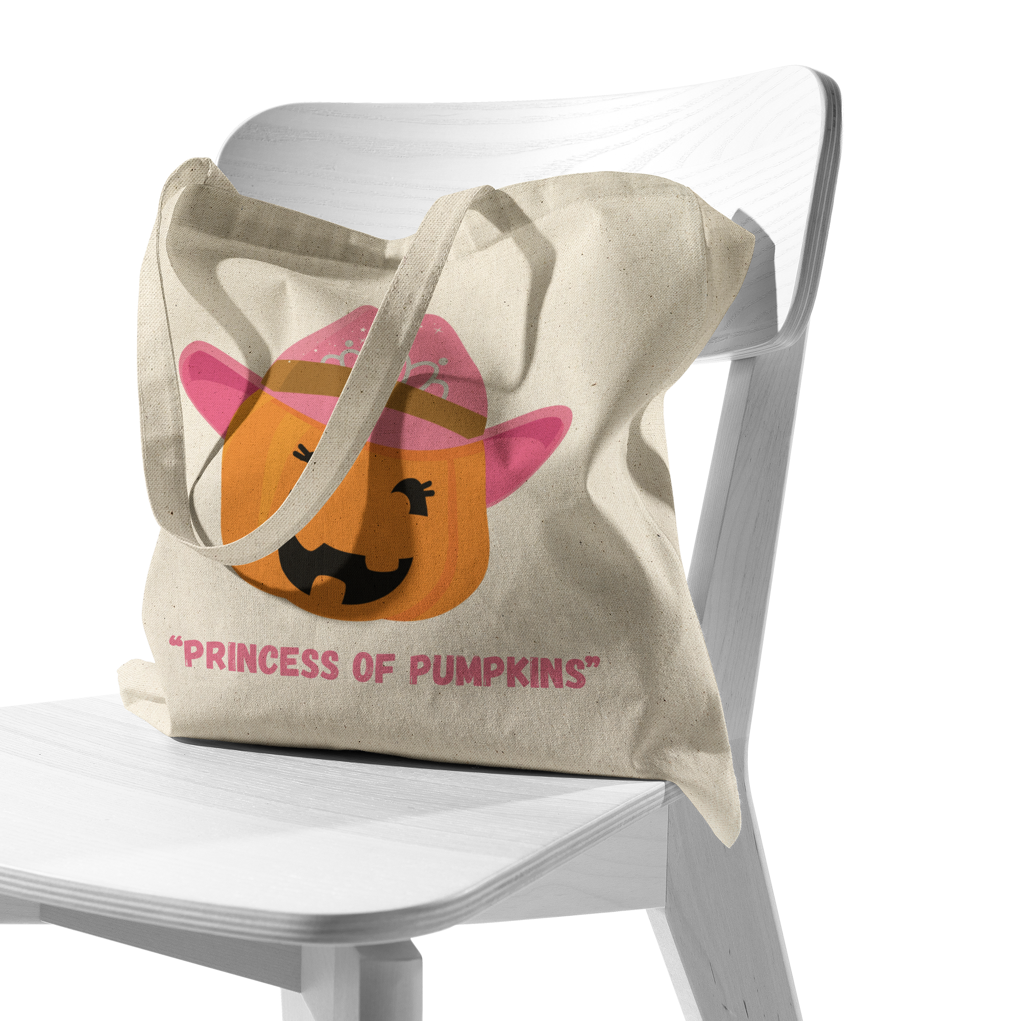 Halloween_Tote_Bag__Princess_of_Pumpk_CottonTote_S_Chair_AS_Mockup.png