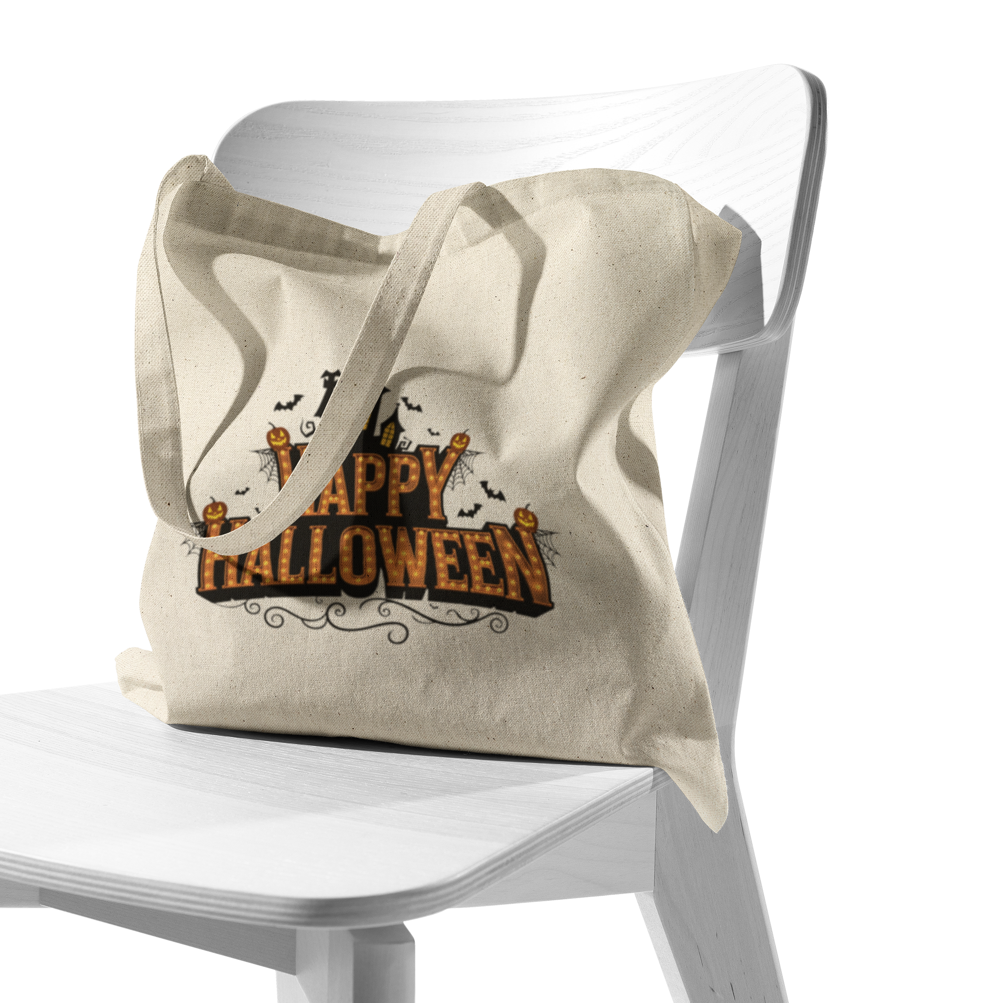 Happy_Halloween_Kids_Trick-or-Treat_Tote_CottonTote_S_Chair_AS_Mockup.png